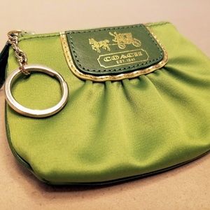 Coach Amanda Mini Skinny Satin Coin Purse, Green